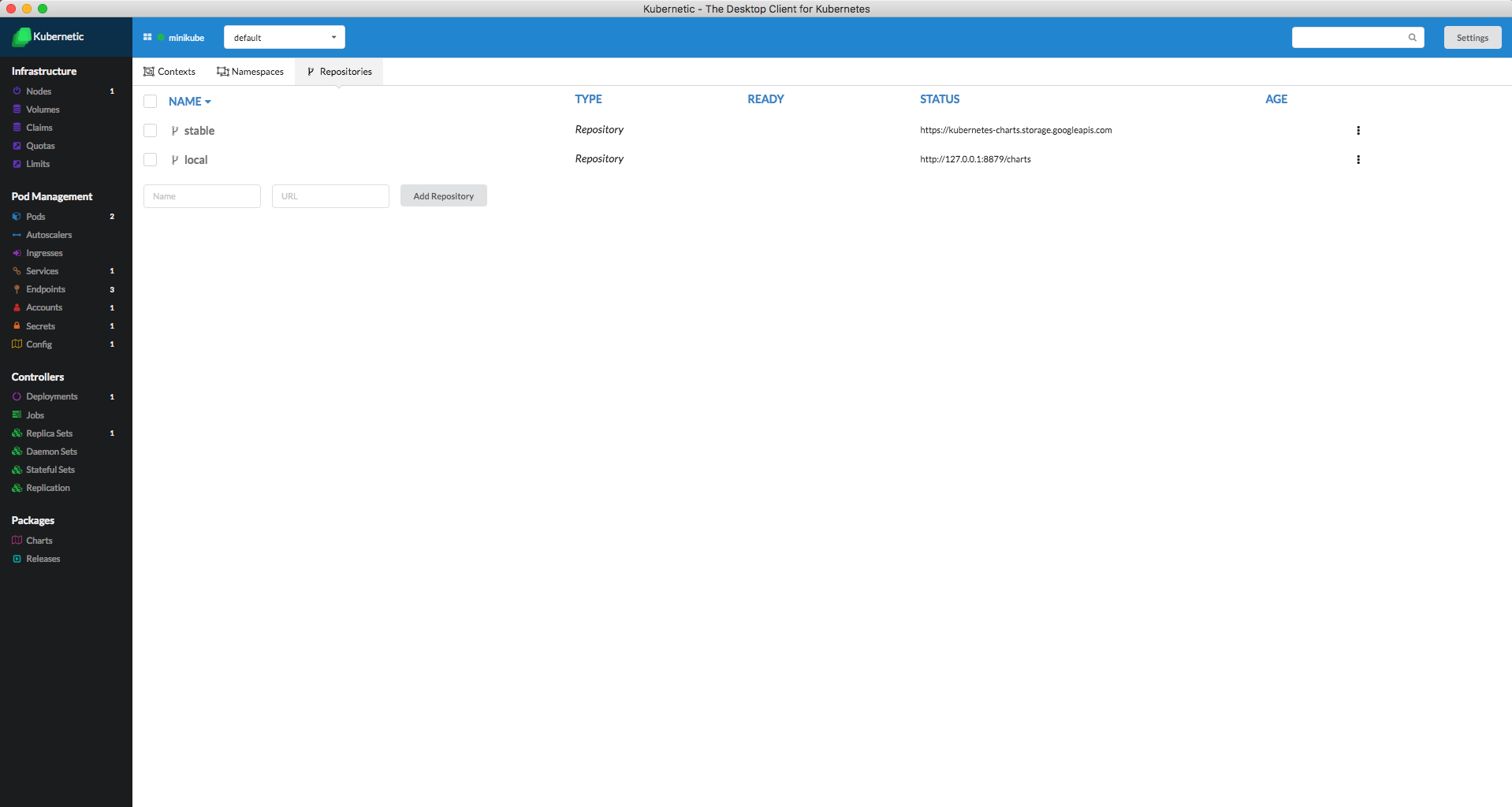 Repositories: Manage Repositories